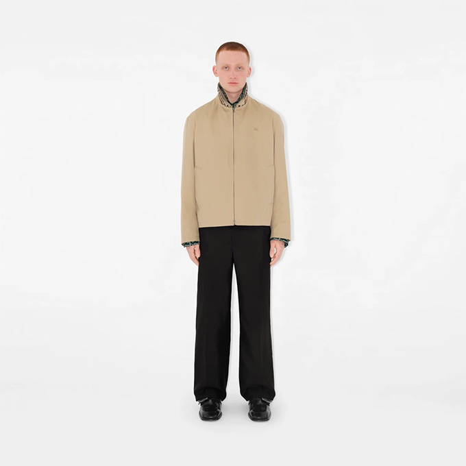 burberry ekd embroidered gabardine harrington jacket